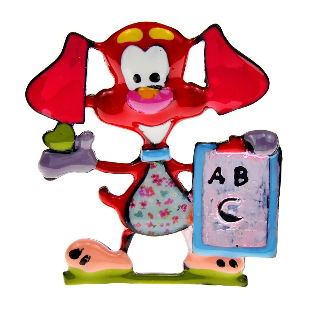 Enamel Cute Dog Brooches For Women