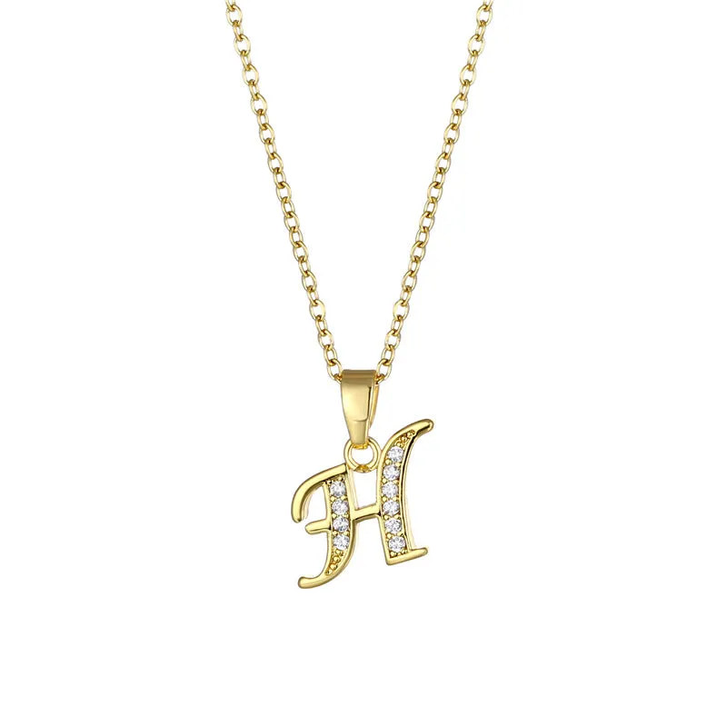 Minimalist Letter Text Number Stainless Steel Electroplating Necklaces